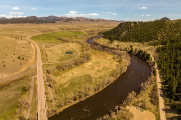 Big Hole River MT-43 long river vast fields and blue sky